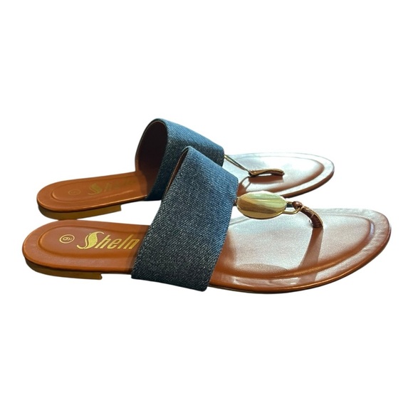 SHEIN Denim Strap Sandals – Size 9 - Picture 2 of 6